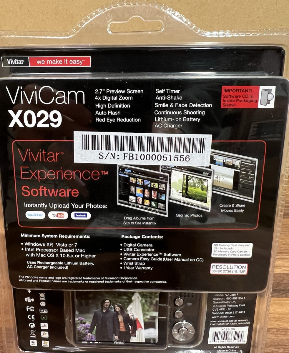 Vivitar ViviCam X029 10.1MP Digital Camera - Black for sale online