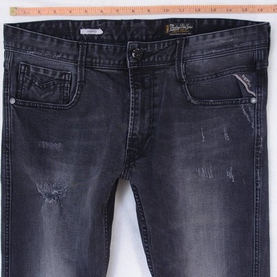 Herren Replay M914 ANBASS Stretch Slim Tapered Grau Jeans W31 W32 L32