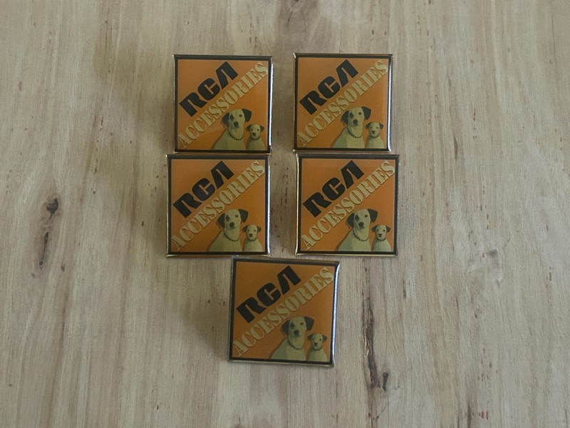 RCA Accessories Employee Lapel Pin Lot Of 5 Advertising Nipper + Pup Dog Puppy