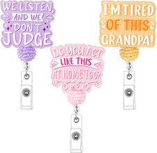3 Pack Badge Reel Retractable Nurse Gifts Badge Reels with Alligator Clip ID Car