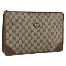 GUCCI GG Supreme Pouch PVC Beige Oro 89 01 029 Autore 173621