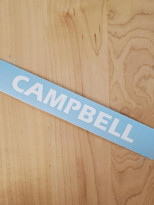 #ad CAMPBELL Last name decal sticker vinyl 2 PAIR Gloss WHITE 8quot; FAST USA $17.22