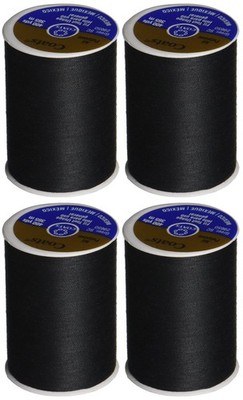 4 PCS Dual Duty AllPurpose Thread 400 Yds Black 230A2 Sewing Craft Supplies