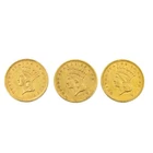 1856-1874 $1 Large Indian Head Type 3 Gold Dollar Coin Lot of 3 NR #C722-8