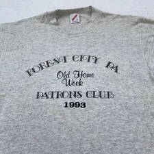 Vintage Forest City PA Old Home Week Shirt Mens Medium Patrons Club USA 90s