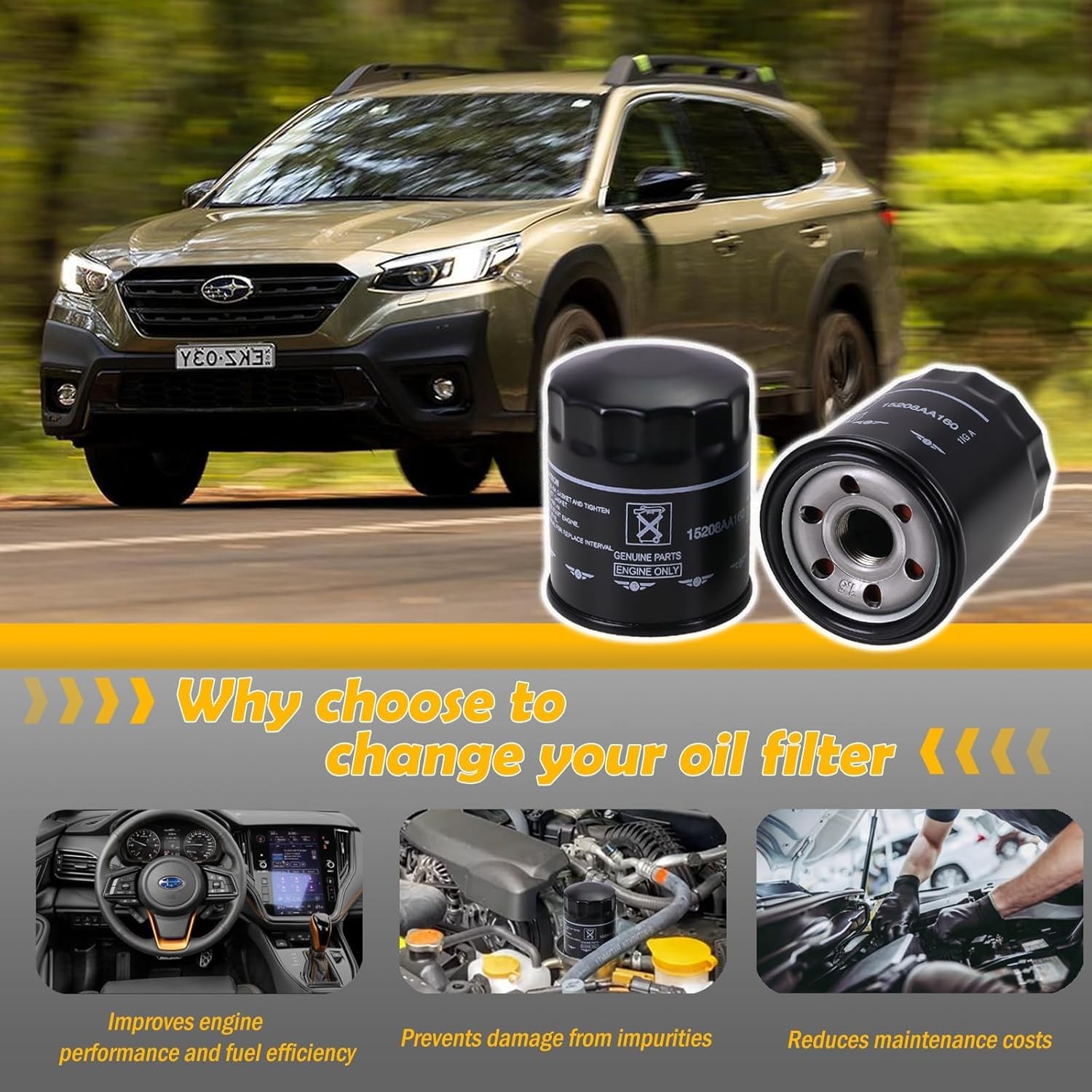 Engine Oil Filter Compatible with 2011-2025 Outback Legacy Impreza -1 Pack
