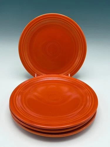 4 Fiesta Plates Original Red 7 1/2" Fiestaware USA Vintage USA Salad Plate