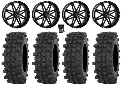 System 3 ST-7 20x9'' Wide Wheels Black 35'' ACP Wide Tires Kawasaki Teryx Mule
