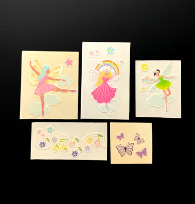 FAIRY MUSIC RAINBOW BUTTERFLY FANTASY MAGICAL vintage sticker decal MODS 1983