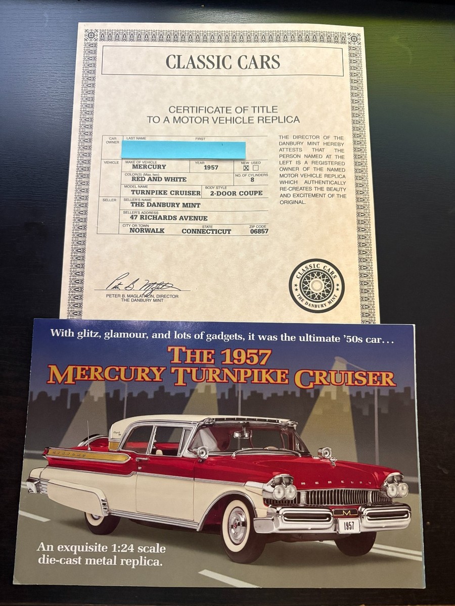 Danbury Mint 1957 Mercury Turnpike Cruiser 1:24 Red & White