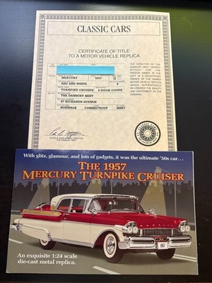 Danbury Mint 1957 Mercury Turnpike Cruiser 1:24 Red & White