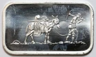Vintage 1oz Silver SilverTowne Donkey & Prospector .999 Fine Art Bar, Winchester