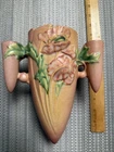 Roseville Poppy Pink 1930 Vintage Art Ceramic Wall Pocket 1281-8