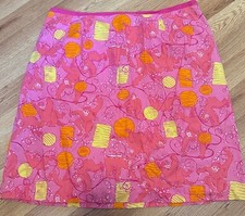 Lilly Pulitzer Vintage Y2K Monkey Lanterns Easter Spring white tag Skirt Sz. 14
