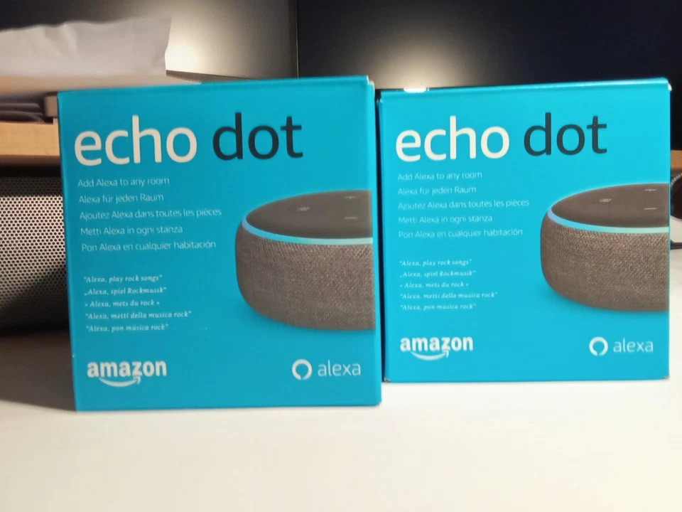2 Stück - Echo Dot (3. Gen.) Intellig. Lautsprecher mit Alexa, Schwarz und Grau - Bild 4 von 4