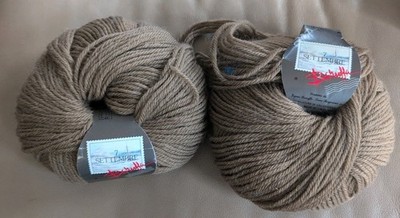 2 Skeins Zegna Baruffa 100% Wool Yarn Light Brown Beige