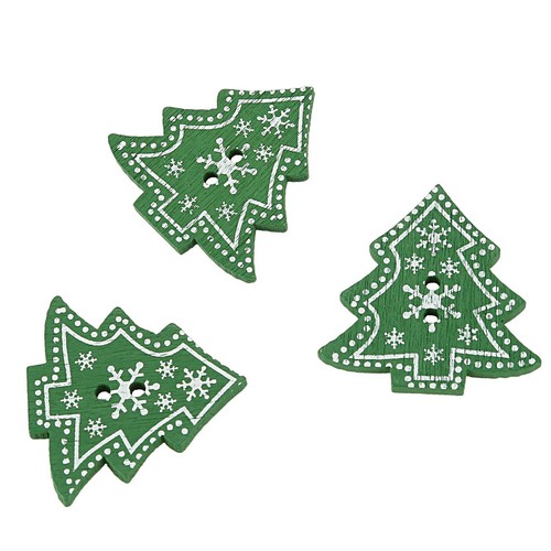 50 Stueck Weihnachtsbaum Form Verschoenerung Holzknoepfe mit Loe3993 - Bild 8 von 8