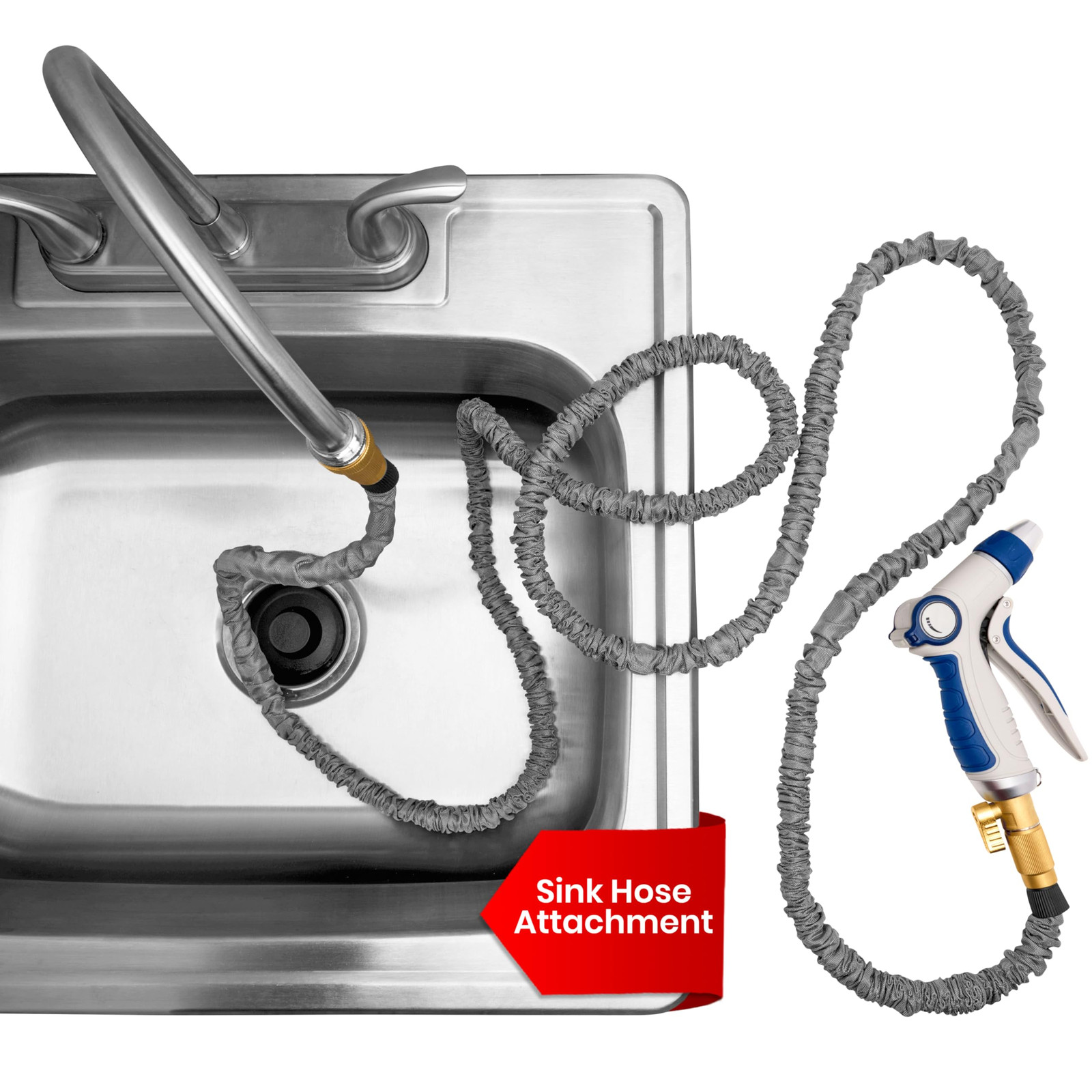 Indoor Sink Hose Attachment For Kitchen Sink or Bathroom Sink Faucet - Extra ...