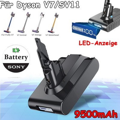 9,5Ah Akku Für Dyson V7 SV11 Animal Absolute Motorhead Original Mit LED-Anzeige