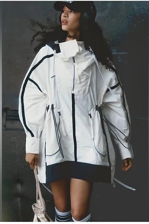Free People Movement Peace Out Backpack Parachute Parka Size XS/S White