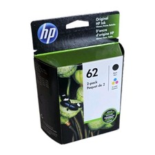 Genuine Factory Sealed HP 62 Black  62 Tri-Color Ink Cartridges exp Aug 2023