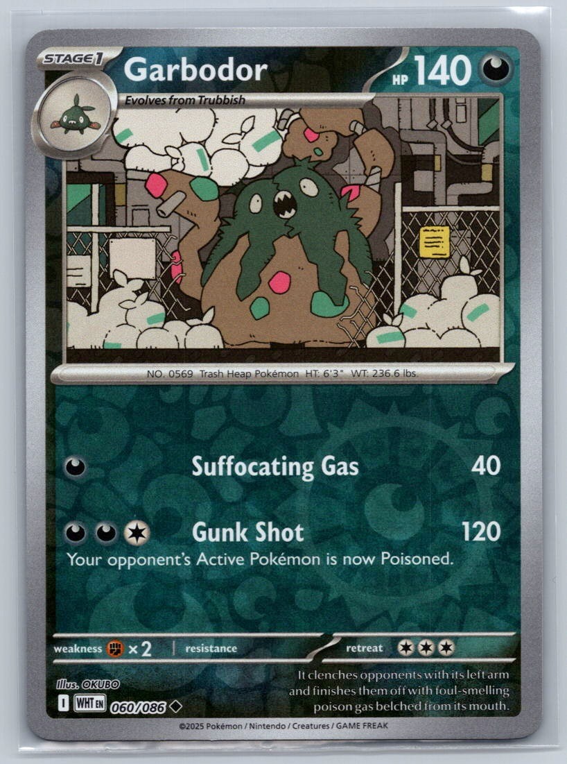 Garbodor 060/086 Reverse Holo SV: White Flare NM Uncommon