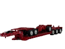 1/64 DCP RED FONTAINE MAGNITUDE LOWBOY TRI-AXLE TRAILER, JEEP & STINGER SET