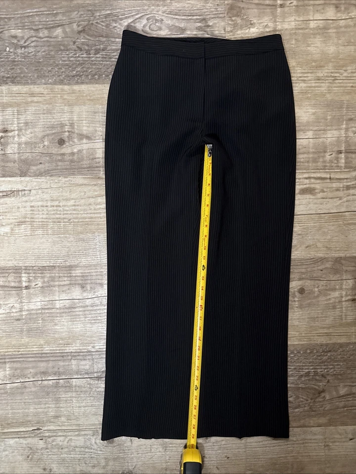 Pantalones de vestir Tahari Arthur S Levine negros con rayas blancas talla 6P Foto 4 de 4