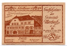 1920 Austria Marbach Notgeld 50 Heller Note (2964)