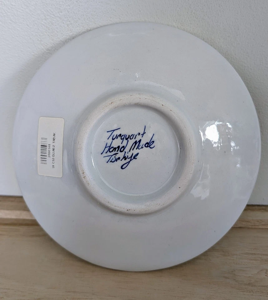 Plato Cerámico Azulejo Turco Iznik Siglo XVI Hecho a Mano - Turquesa Tulipán Jardín 18 cm Foto 2 de 4