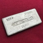 Engelhard 20 Oz 999 Vintage Silver Poured Bar, Bull Logo