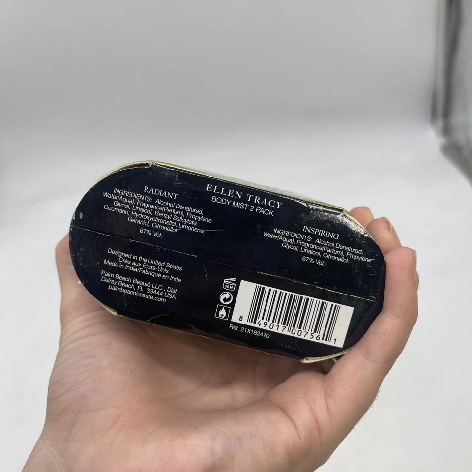 Ellen Tracy Body Mist Radiante e Inspirador NUEVO sellado SET 8 oz cada uno aromas RAROS Foto 3 de 3