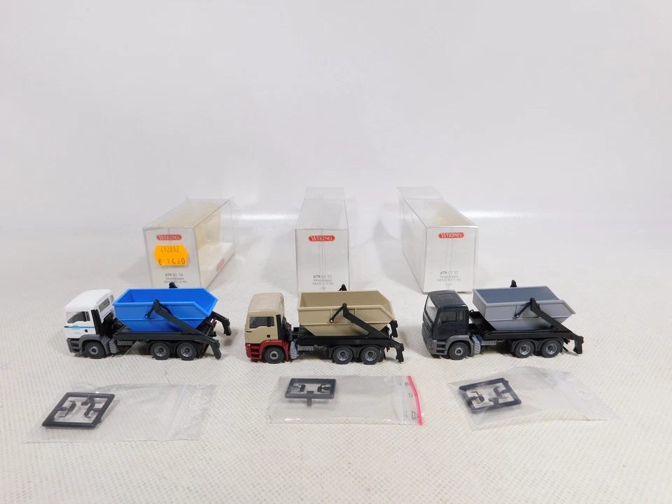 Mint Box Wiking 1:87 H0 3x Absetzkipper MAN 679 01 34 679 02 32 03 32 #EG876-0,5 - Image 2 of 4