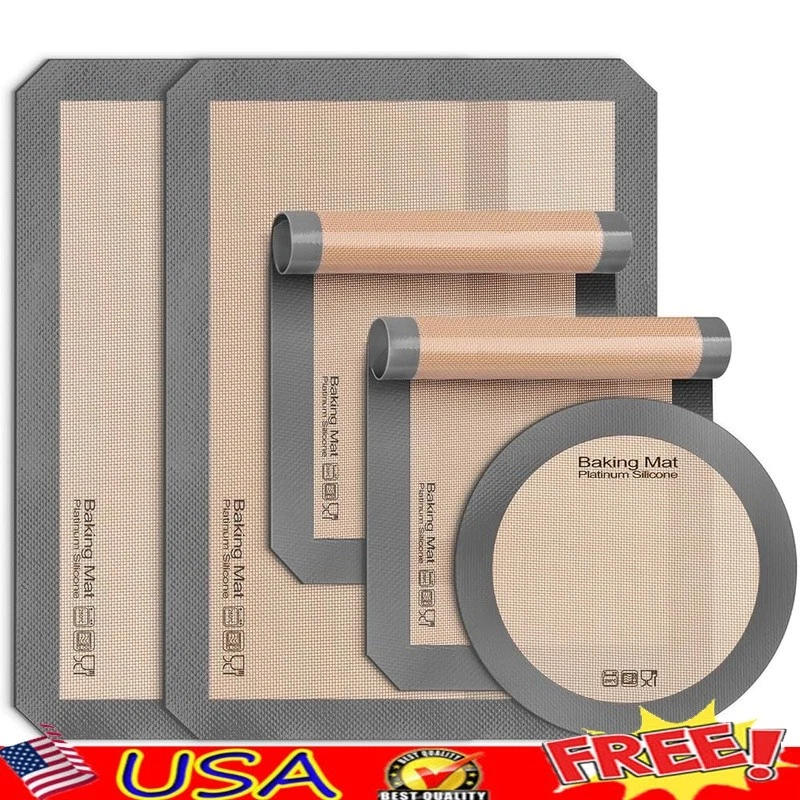 Silicone Baking Mat Nonstick Reusable Heat Resistant Cookie Sheet Set Premium US
Opens in a new wind