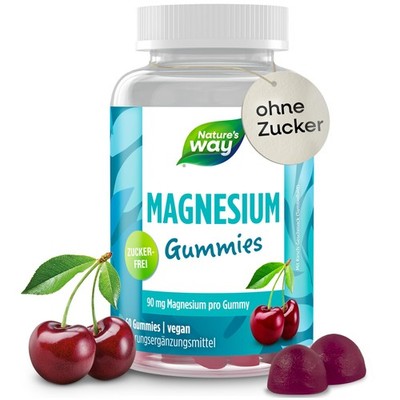 Zuckerfreie Magnesium Gummies Hochdosiert für Erwachsene 60 stück (1er Pack) 