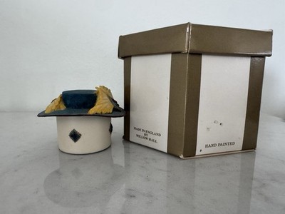 Willow Hall Jane Asher Hat Trinket  Box 1995 Signed Feathers with original Box