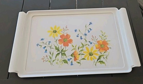 Brookpark 1516Melamine Floral Serving Tray Platter Vtg Flowers. Great Condition! - Picture 1 of 4