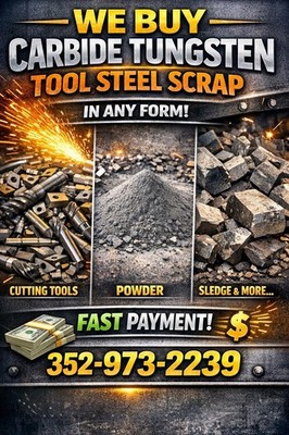 WE BUY CARBIDE  SCRAP IN ALL FORMS $25 per lbs