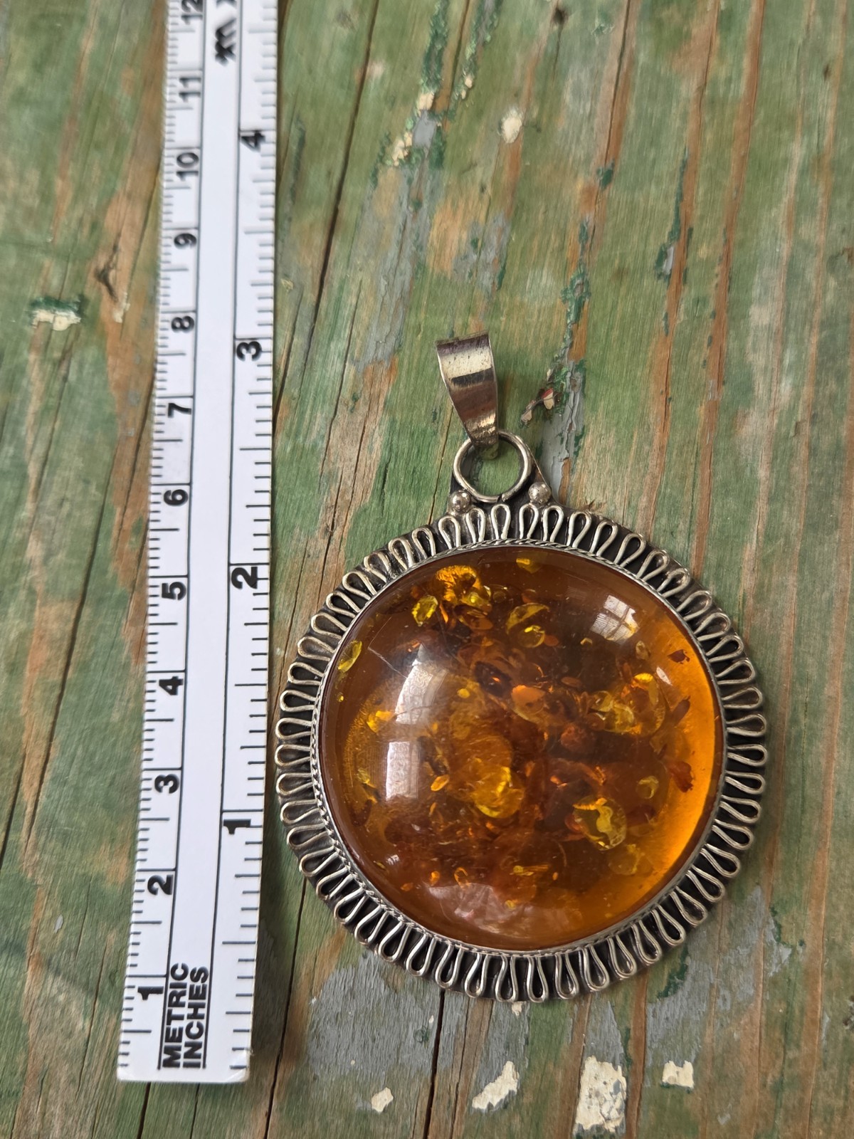 Sterling Silver Large STATEMENT Round Cabochon Su… - image 5