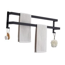 Double Towel Bar Towel Racks for Bathroom, Bath Towel 32 Inches Matte Black