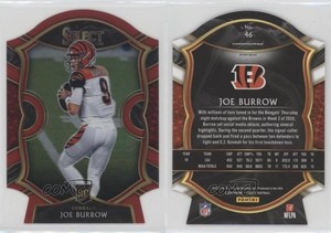 2020 Panini Select Concourse Maroon Prizm Die-Cut Joe Burrow #46 Rookie RC