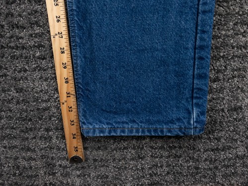 Carhartt Jeans Mens 35x34 Blue Flannel Lined Relaxed Fit Cotton Denim Workwear - Picture 8 of 12