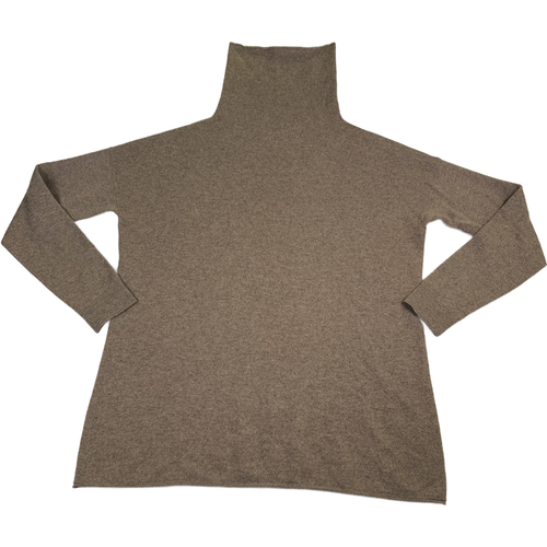 VINCE Sweater Womens Medium 100% Cashmere Brown Funnel Neck Pullover Cozy Soft - Picture 4 of 12