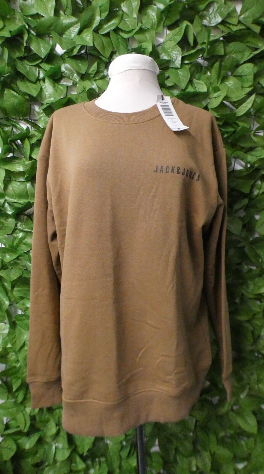 JACK & JONES JWHMUTA Crew Neck Sweat Jumper in Brown/Otter Size XL NEW BNWT