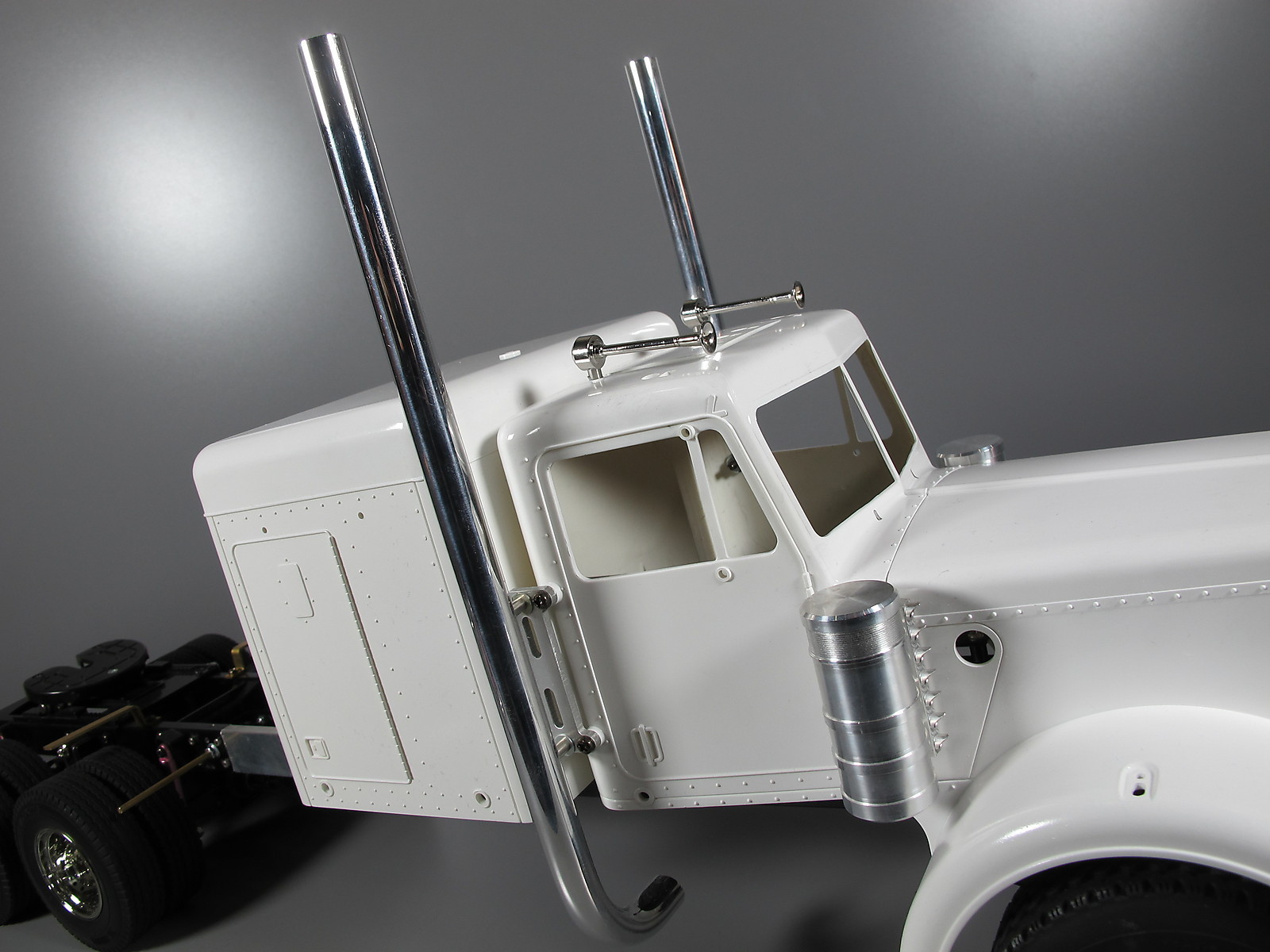 L&R Exhaust Pipe Stack + Mounting Plate Tamiya RC 1/14 King Grand Hauler Truck eBay