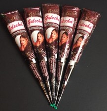 5 X Golecha Natural Brown Henna Cones Temporary Tattoo Mehandi Ink
