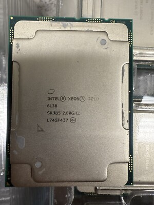 Intel Xeon Gold 6138 2.0GHz 20 Core 27.5MB 10.4GT/s 125W Processor SR3B5