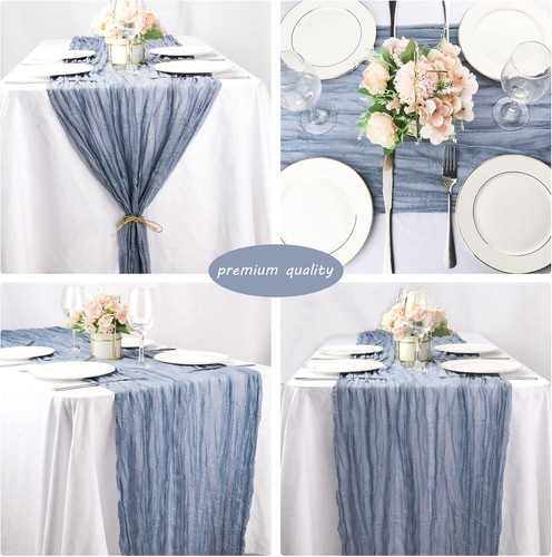 12 Pack 10Ft Cheesecloth Table Runner 35x120 Inch Boho Gauze Table Runner Rustic - Picture 4 of 5