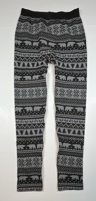 Wallflower Leggings Size M/L Winter Black Gray Bear Snowflake Pattern