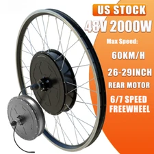 48V 2000W Brushless Non-Gear Rear Hub Motor Wheel for E-bike Conversion Kit